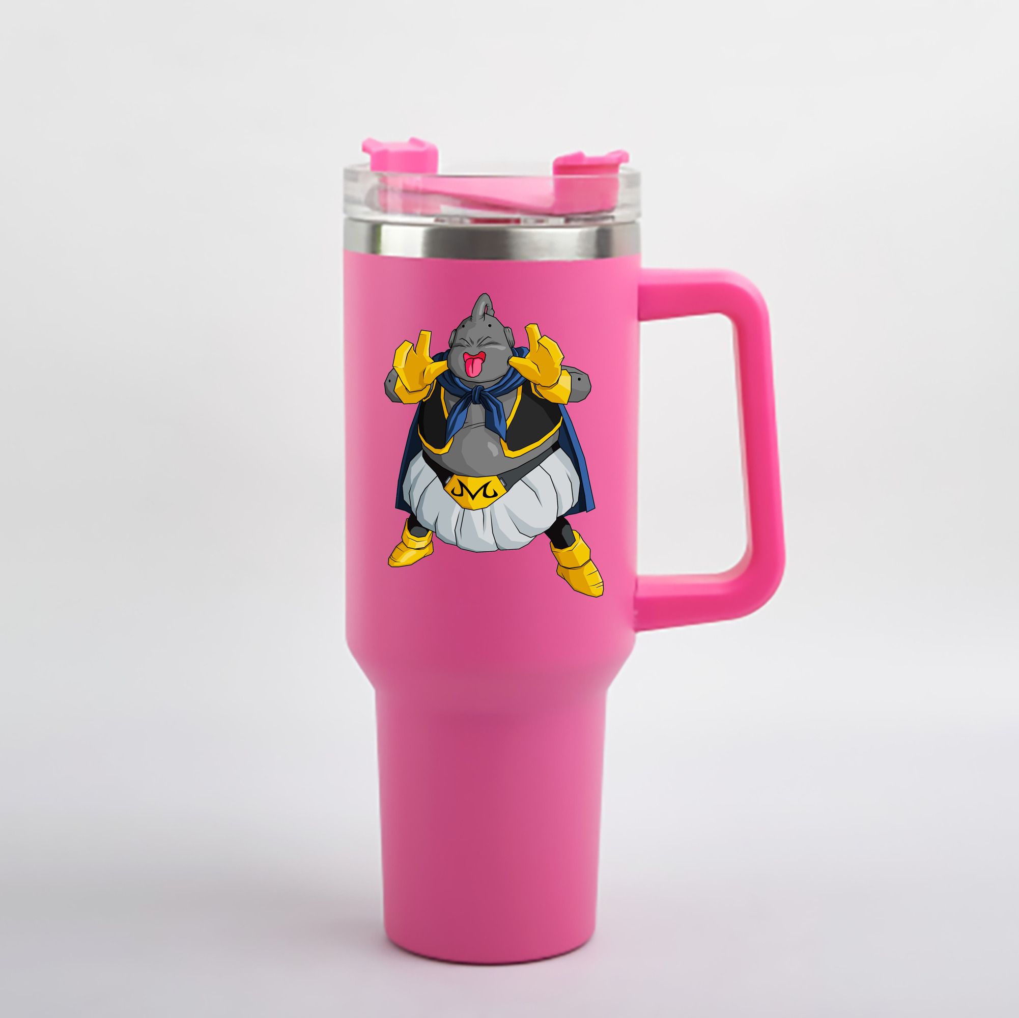 （画像用） ドラゴンボール 魔人ブウ DRAGON BALL Majin Buu 1200mL車用タンブラー - クリスタルステッカー（プラスチックストロー付き）